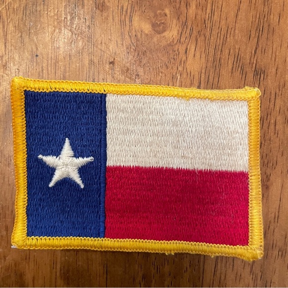 VTG Retro Texas Flag Sew On Patch Applique 3.25”x2.25” Red White Blue YellowY1:1 - Picture 1 of 5